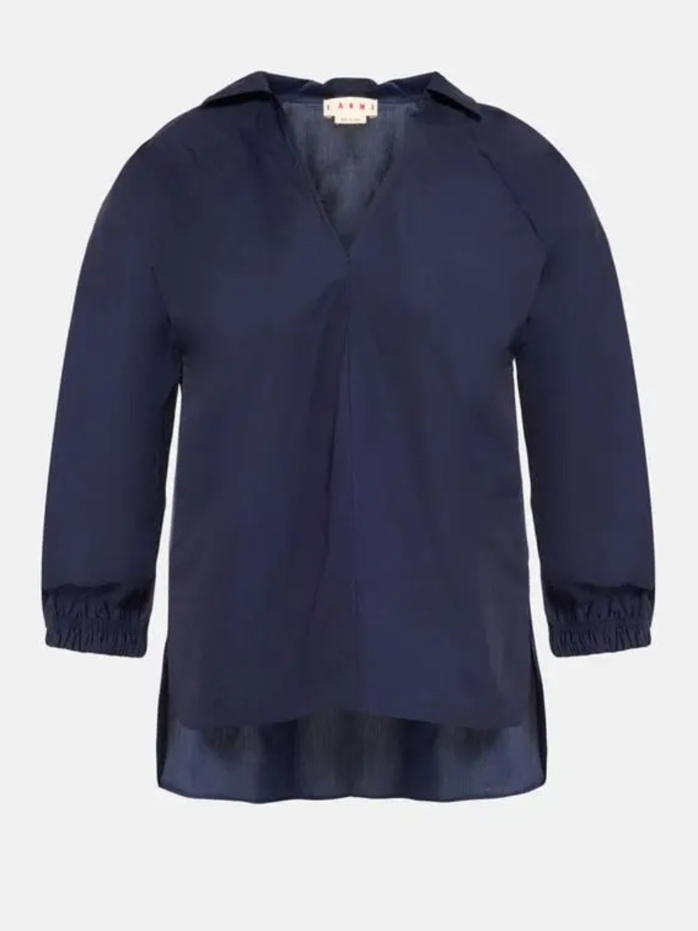 Marni V-Neck 3/4 Long Sleeve Navy Blue Top Size 36 Fall Nautical Corporate